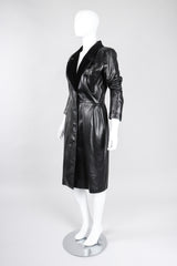 Recess Los Angeles Vintage Yves Saint Laurent YSL Velvet Tipped Leather Coat Dress