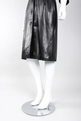 Recess Los Angeles Vintage Yves Saint Laurent YSL Velvet Tipped Leather Coat Dress