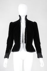 Recess Los Angeles Vintage Yves Saint Laurent YSL Victorian Velvet Ruffle Jacket