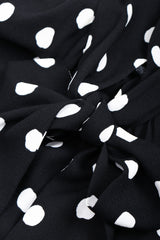 Recess Los Angeles Vintage Saint Laurent Black White Polka Dotted Long Sleeve Dress
