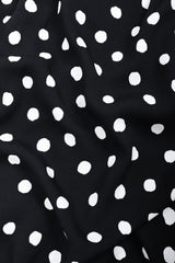 Recess Los Angeles Vintage Saint Laurent Black White Polka Dotted Long Sleeve Dress