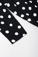Recess Los Angeles Vintage Saint Laurent Black White Polka Dotted Long Sleeve Dress