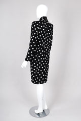 Recess Los Angeles Vintage Saint Laurent Black White Polka Dotted Long Sleeve Dress