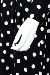 Recess Los Angeles Vintage Saint Laurent Black White Polka Dotted Long Sleeve Dress
