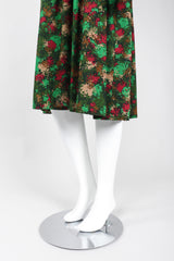 Recess Los Angeles Vintage YSL Yves Saint Laurent Velvet Bodice Camo Splatter Print Peter Pan Collar Dress