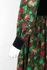 Recess Los Angeles Vintage YSL Yves Saint Laurent Velvet Bodice Camo Splatter Print Peter Pan Collar Dress