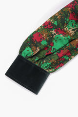 Recess Los Angeles Vintage YSL Yves Saint Laurent Velvet Bodice Camo Splatter Print Peter Pan Collar Dress