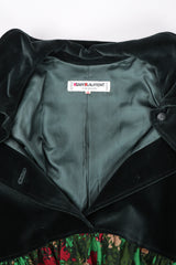 Recess Los Angeles Vintage YSL Yves Saint Laurent Velvet Bodice Camo Splatter Print Peter Pan Collar Dress