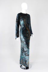 Recess Los Angeles Vintage YSL Yves Saint Laurent Cosmic Paisley Abraham Velvet Gown