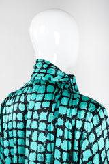 Recess Los Angeles Vintage Yves Saint Laurent YSL Graphic Silk Bow Blouse & Tie Scarf