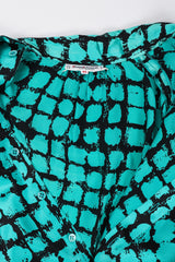 Recess Los Angeles Vintage Yves Saint Laurent YSL Graphic Silk Bow Blouse & Tie Scarf