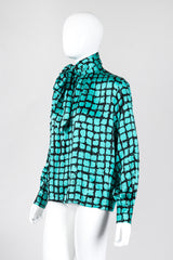 Recess Los Angeles Vintage Yves Saint Laurent YSL Graphic Silk Bow Blouse & Tie Scarf