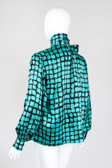 Recess Los Angeles Vintage Yves Saint Laurent YSL Graphic Silk Bow Blouse & Tie Scarf