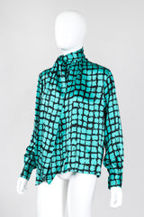 Recess Los Angeles Vintage Yves Saint Laurent YSL Graphic Silk Bow Blouse & Tie Scarf