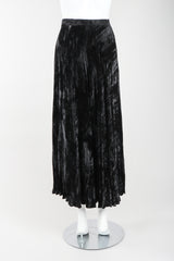 Recess Designer Consignment Vintage Jean Paul Gaultier Crushed Velvet Pleated Maxi Skirt Los Angeles Resale