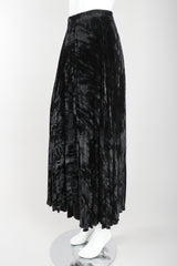 Recess Designer Consignment Vintage Jean Paul Gaultier Crushed Velvet Pleated Maxi Skirt Los Angeles Resale