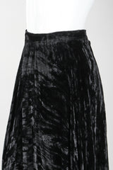 Recess Designer Consignment Vintage Jean Paul Gaultier Crushed Velvet Pleated Maxi Skirt Los Angeles Resale