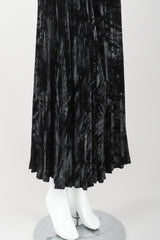 Recess Designer Consignment Vintage Jean Paul Gaultier Crushed Velvet Pleated Maxi Skirt Los Angeles Resale