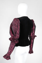 Recess Los Angeles Vintage YSL Yves Saint Laurent Rive Gauche Leg Of Mutton Gigot Sleeve Gibson Girl Velvet Bodice Top