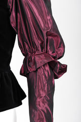 Recess Los Angeles Vintage YSL Yves Saint Laurent Rive Gauche Leg Of Mutton Gigot Sleeve Gibson Girl Velvet Bodice Top