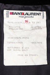 Recess Los Angeles Vintage YSL Yves Saint Laurent Rive Gauche Leg Of Mutton Gigot Sleeve Gibson Girl Velvet Bodice Top