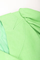 Recess Los Angeles Vintage YSL Yves Saint Laurent Spring Green Mid Puff Sleeve Linen Flax Jacket