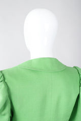 Recess Los Angeles Vintage YSL Yves Saint Laurent Spring Green Mid Puff Sleeve Linen Flax Jacket