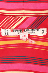 Recess Los Angeles Vintage YSL Yves Saint Laurent Pink Striped Silk Bow Blouse