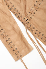 Recess Designer Consignment Vintage Yves Saint Laurent YSL Suede Laced Minidress Tunic Los Angeles Resale