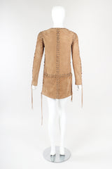 Recess Designer Consignment Vintage Yves Saint Laurent YSL Suede Laced Minidress Tunic Los Angeles Resale
