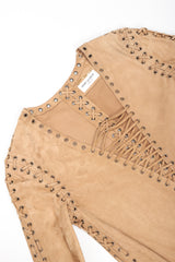 Recess Designer Consignment Vintage Yves Saint Laurent YSL Suede Laced Minidress Tunic Los Angeles Resale