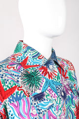 Recess Los Angeles Vintage Yves Saint Laurent YSL Ocean Sketch Printed Shirt & Short Outfit Set