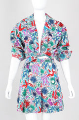 Recess Los Angeles Vintage Yves Saint Laurent YSL Ocean Tide Pool Sketch Printed Shirt & Short Outfit Set