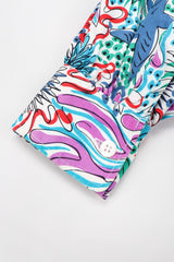 Recess Los Angeles Vintage Yves Saint Laurent YSL Ocean Sketch Printed Shirt & Short Outfit Set