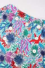 Recess Los Angeles Vintage Yves Saint Laurent YSL Ocean Sketch Printed Shirt & Short Outfit Set