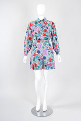 Recess Los Angeles Vintage Yves Saint Laurent YSL Ocean Tidepool Sketch Printed Shirt & Short Outfit Set