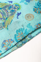 Recess Los Angeles Vintage Saks Fifth Ave Indian Block Print Silk Palm Springs Caftan