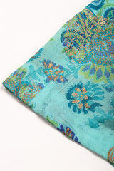 Recess Los Angeles Vintage Saks Fifth Ave Indian Block Print Silk Palm Springs Caftan