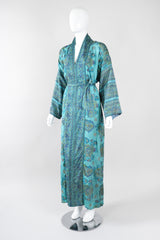 Recess Los Angeles Vintage Saks Fifth Ave Indian Block Print Silk Palm Springs Caftan