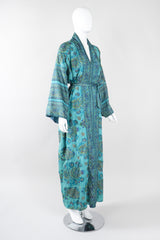 Recess Los Angeles Vintage Saks Fifth Ave Indian Block Print Silk Palm Springs Caftan