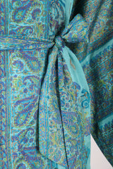 Recess Los Angeles Vintage Saks Fifth Ave Indian Block Print Silk Palm Springs Caftan