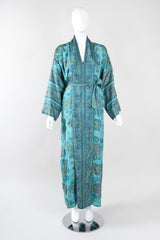 Recess Los Angeles Vintage Saks Fifth Ave Indian Block Print Silk Palm Springs Caftan