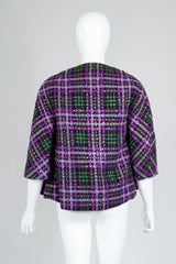 Recess Vintage Oleg Cassini Sequin Plaid Boxy Jacket on Mannequin, back view