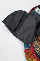 Recess Los Angeles Vintage Saks Fifth Ave Electric Rainbow Beaded Cocktail Dress