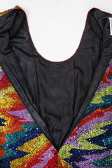 Recess Los Angeles Vintage Saks Fifth Ave Electric Rainbow Beaded Cocktail Dress