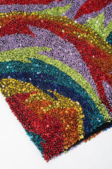 Recess Los Angeles Vintage Saks Fifth Ave Electric Rainbow Beaded Cocktail Dress