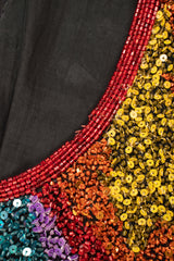 Recess Los Angeles Vintage Saks Fifth Ave Electric Rainbow Beaded Cocktail Dress