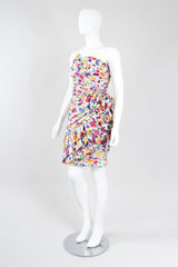 Recess Los Angeles Vintage After Five By Julie Duroché Asymmetrical Strapless Floral Party Dress