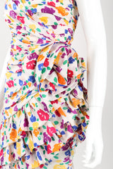 Recess Los Angeles Vintage After Five By Julie Duroché Asymmetrical Strapless Floral Party Dress