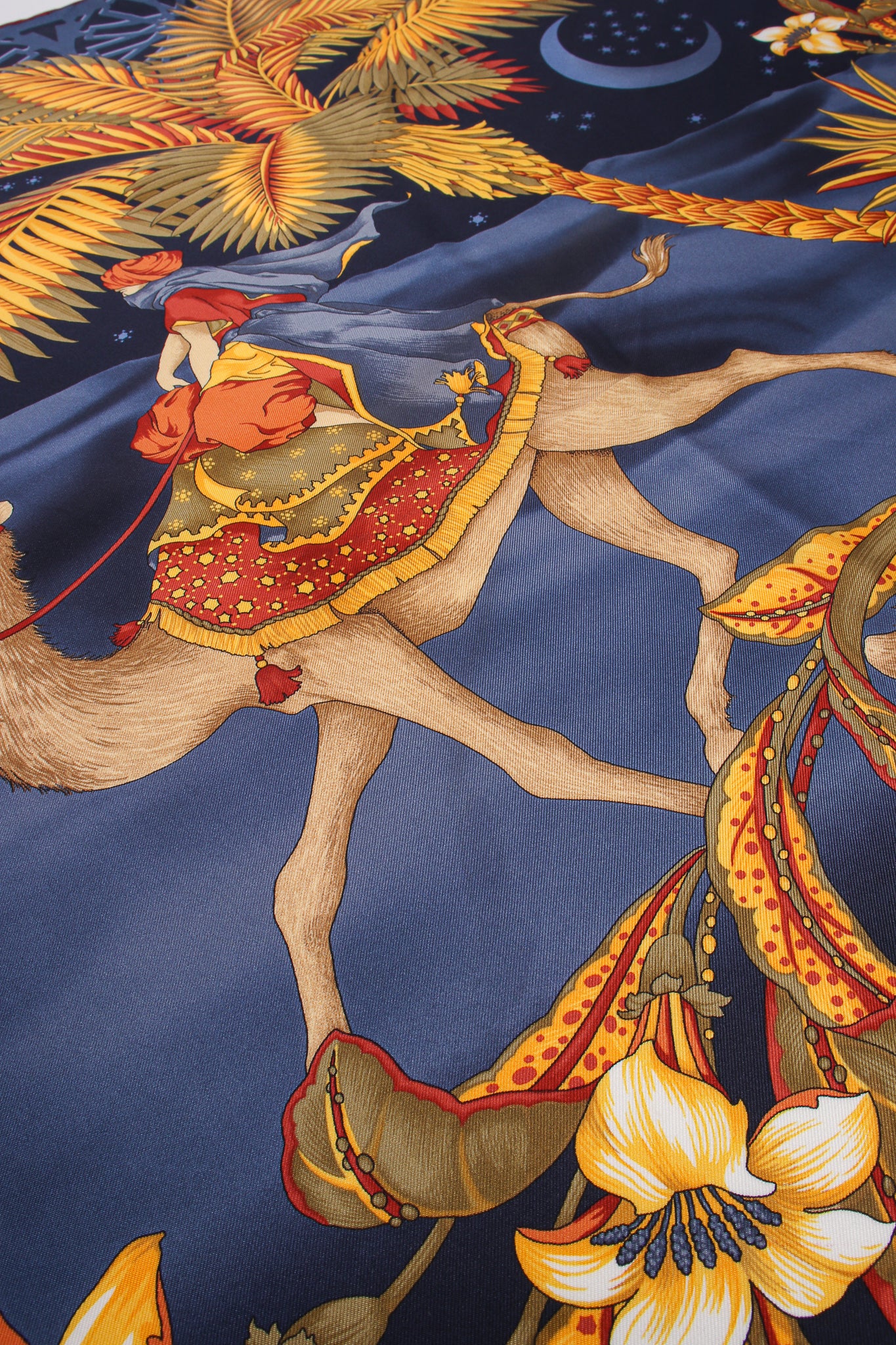 Vintage Salvatore Ferragamo Thousand And One Nights Silk Scarf wear at Recess Los Angeles
